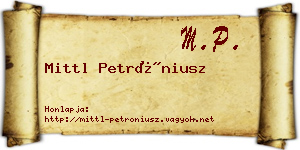 Mittl Petróniusz névjegykártya